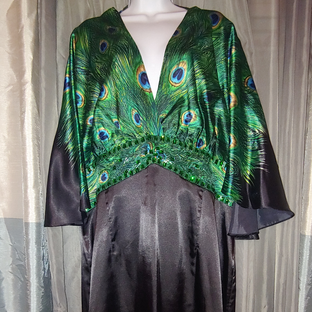 Satin Peacock Dress